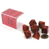 Dice>Polyhedral 7-Die Scarab Chessex Dice Set - Scarlet with Gold Numbers - Your Source for Gaming Essentials