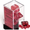 Dice>Polyhedral 7-Die Translucent Chessex Dice Set - Red - Your Source for Gaming Essentials