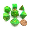 Dice>Polyhedral 7-Die Vortex Chessex Dice Set - Slime with Yellow Numbers - Your Source for Gaming Essentials