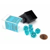 Dice>Polyhedral Mini 7-Die Set, Translucent - Teal with White Numbers - Your Source for Gaming Essentials