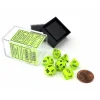 Dice>Polyhedral Mini 7-Die Set, Vortex - Bright Green with Black Numbers - Your Source for Gaming Essentials