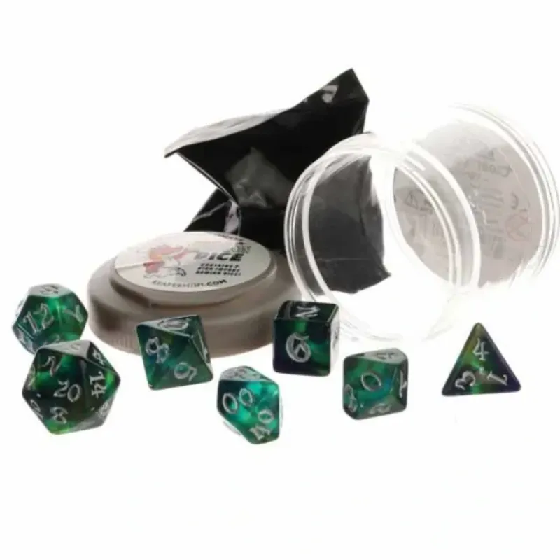 Dice>Polyhedral 7-Piece DnD Pizza Dungeon Dice Set - Boss Cool Nebula - Your Source for Gaming Essentials