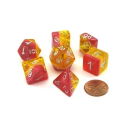 Dice>Polyhedral 7-Piece Layered Dice Set - Yellow Rose - Your Source for Gaming Essentials