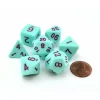 Dice>Polyhedral 7-Piece Opaque Dice Set - Mint (Green) with Purple Numbers - Your Source for Gaming Essentials