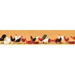 Preiser 14168 HO Animals - Hens and Cocks Figures (Set of 18) - Your Source for Gaming Essentials* Sale