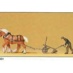Preiser 30431 HO Farmers w/Plough & Horses Figures (Set of 4) - Your Source for Gaming Essentials* Hot