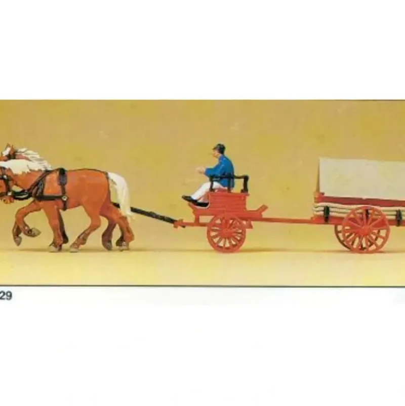 Preiser 30429 HO Horse Drawn 1900 Coal Tender Fire Wagon with Driver Figure - Your Source for Gaming Essentials* Sale