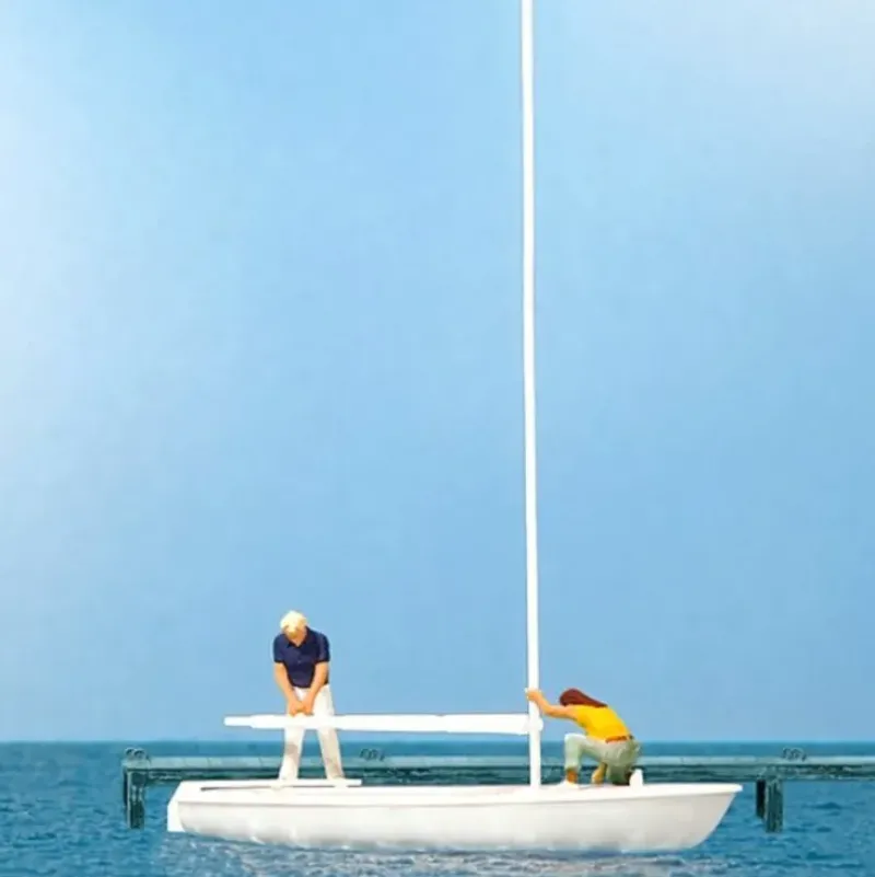 Preiser 10680 HO Korsar Sailors Unrigging the Sail Figures w/Sailing Boat - Your Source for Gaming Essentials* Discount