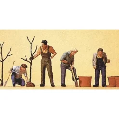 Preiser 10466 HO Men Planting Trees Figures (Set of 4) - Your Source for Gaming Essentials* New