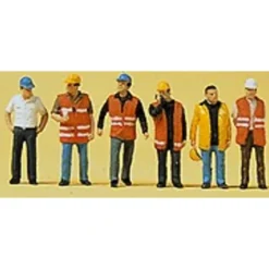 Preiser 10420 HO Modern Workmen Figures with Warning Vest (Set of 6) - Your Source for Gaming Essentials* Clearance
