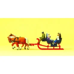 Preiser 30420 HO Tourists in Horse Drawn Sleigh Figures (Set of 7) - Your Source for Gaming Essentials* Online