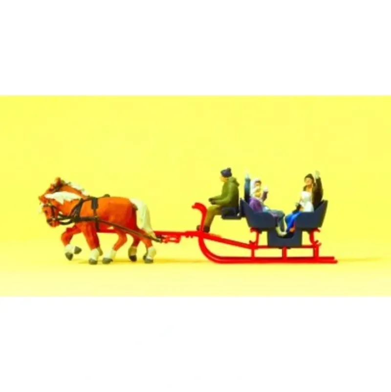Preiser 30420 HO Tourists in Horse Drawn Sleigh Figures (Set of 7) - Your Source for Gaming Essentials* Online