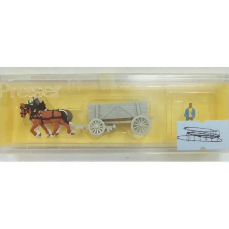 Preiser 79475 N Driver & Horses Figures with Box Wagon (Set of 3) - Your Source for Gaming Essentials* Clearance
