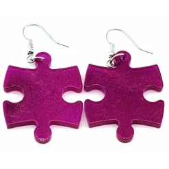 Dice>Puzzle Piece Earrings, Borealis Style - Choose your color - Your Source for Gaming Essentials