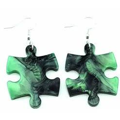 Dice>Puzzle Piece Earrings, Gemini Style - Choose your color - Your Source for Gaming Essentials