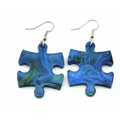 Dice>Puzzle Piece Earrings, Lustrous Style - Choose your color - Your Source for Gaming Essentials