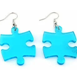 Dice>Puzzle Piece Earrings, Translucent Style - Choose your color - Your Source for Gaming Essentials