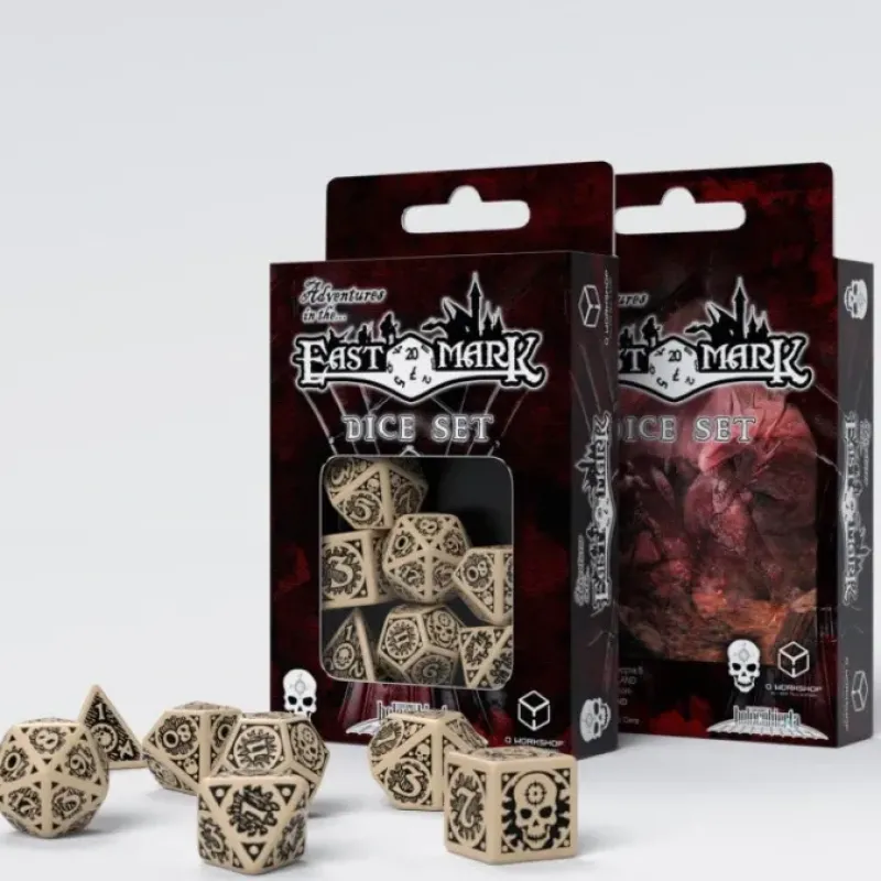 Dice>Q-Workshop Adventures in the East Mark RPG Dice Set (7 Piece Set) - Your Source for Gaming Essentials