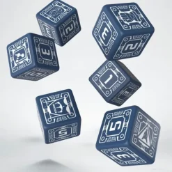 Dice>Q-Workshop Battletech House Steiner D6 16mm 6 Piece Dice Set - Blue with White - Your Source for Gaming Essentials