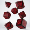 Dice>Q-Workshop Celtic Dice Set 3D Black with Red (7 Piece Set) - Your Source for Gaming Essentials