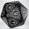 Dice>Q-Workshop CG Level Counter D20 Dice - Black with White Etches - Your Source for Gaming Essentials