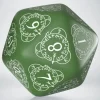 Dice>Q-Workshop CG Level Counter D20 Dice - Green with White Etches - Your Source for Gaming Essentials
