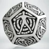 Dice>Q-Workshop D12 Hit Location Dice - White with Black (1 Die) - Your Source for Gaming Essentials