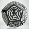 Dice>Q-Workshop D12 Hit Location Dice - Black with White (1 Die) - Your Source for Gaming Essentials