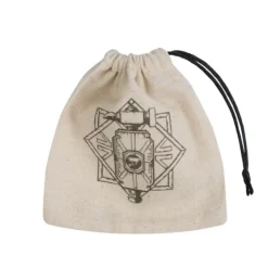 Dice>Q-Workshop Dice Bag - Dwarven Beige with Black - Your Source for Gaming Essentials