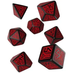 Dice>Q-Workshop Dwarven Dice Set Black with Red (7 Piece Set) - Your Source for Gaming Essentials