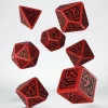 Dice>Q-Workshop Dwarven Dice Set Red with Black Etches (7 Piece Set) - Your Source for Gaming Essentials