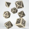 Dice>Q-Workshop Dwarven Dice Set Beige with Black Etches (7 Piece Set) - Your Source for Gaming Essentials