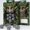 Dice>Q-Workshop Forest Dice Set 3D White with Black Etches (7 Piece Set) - Your Source for Gaming Essentials