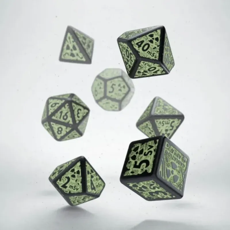 Dice>Q-Workshop Nuke Dice Set GlowNDark Revised (7 Piece Set) - Your Source for Gaming Essentials