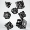 Dice>Q-Workshop Runic Dice Set Black with White Etches (7 Pieces Set) - Your Source for Gaming Essentials
