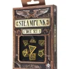 Dice>Q-Workshop Steampunk Dice Set Yellow with Black Etches (7 Piece Set) - Your Source for Gaming Essentials