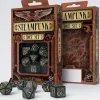 Dice>Q-Workshop Steampunk Dice Set Black with Glow-in-the-Dark Etches (7 Piece Set) - Your Source for Gaming Essentials
