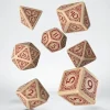 Dice>Q-Workshop Viking Dice Set Beige with Brown (7 Piece Set) - Your Source for Gaming Essentials