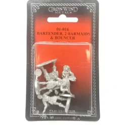 Tabletop Miniatures>Ral Partha Bartender, Two Barmaids, and a Bouncer #01-016 Unpainted Metal Figure - Your Source for Gaming Essentials