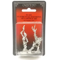 Tabletop Miniatures>Ral Partha Elemental Daemons - Earth and Air (2) #01-031 Unpainted Metal Figures - Your Source for Gaming Essentials