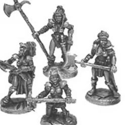 Tabletop Miniatures>Ral Partha Savage Sisters Female Mercenaries - 2 Humans, Half-Orc, Dwarf Figures - Your Source for Gaming Essentials