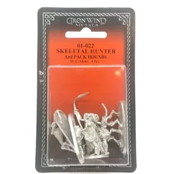 Tabletop Miniatures>Ral Partha Skeletal Hunter and Three Pack Hounds #01-022 Unpainted Metal Figure - Your Source for Gaming Essentials