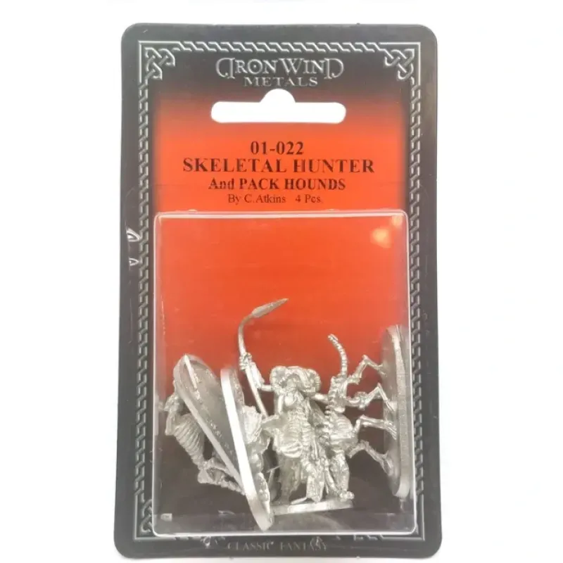 Tabletop Miniatures>Ral Partha Skeletal Hunter and Three Pack Hounds #01-022 Unpainted Metal Figure - Your Source for Gaming Essentials