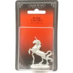 Tabletop Miniatures>Ral Partha Unicorn #01-034 Unpainted Classic Fantasy RPG D&D Metal Figure - Your Source for Gaming Essentials