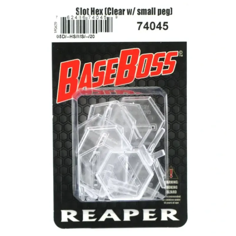 Tabletop Miniatures>Reaper Miniatures 1 Inch Transparent Slotted Hex (10 bases 10 pegs) #74045 - Your Source for Gaming Essentials