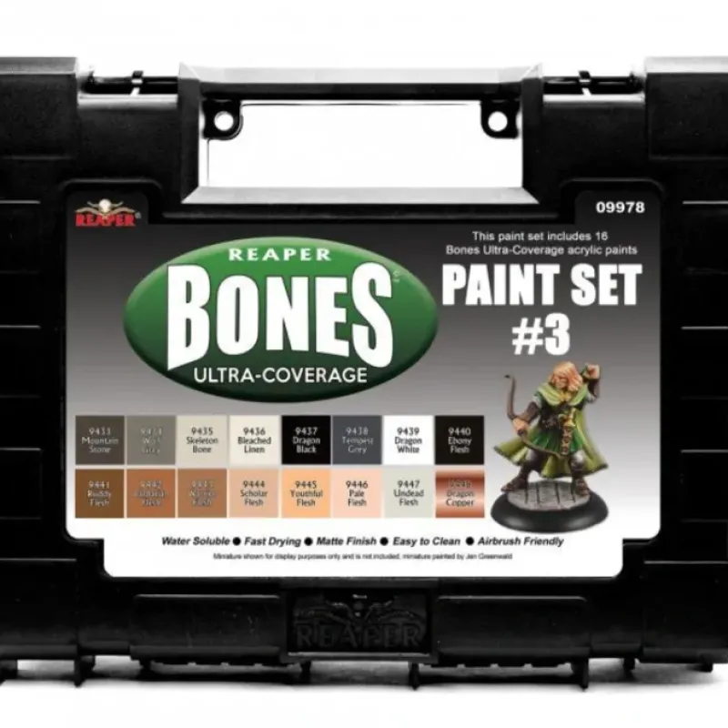 Tabletop Miniatures>Reaper Miniatures #09978 MSP Bones Ultra-Coverage Paint Set #3 - 16 Bottles - Your Source for Gaming Essentials