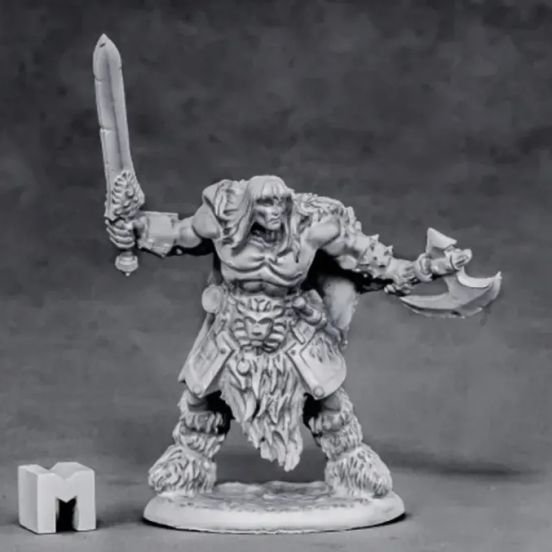 Tabletop Miniatures>Reaper Miniatures Ankoa, Barbarian Hero #03869 Dark Heaven Unpainted Metal Mini - Your Source for Gaming Essentials