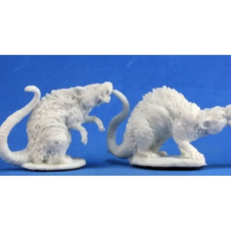 Tabletop Miniatures>Reaper Miniatures Barrow Rats (2) #77198 Bones Unpainted Plastic RPG Mini Figure - Your Source for Gaming Essentials