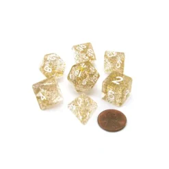 Dice>Reaper Miniatures Boss Pizza Dungeon Dice - Glitter Gold - Your Source for Gaming Essentials