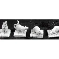 Tabletop Miniatures>Reaper Miniatures Dire Rats (4) 02889 Dark Heaven Legends Unpainted Metal Figure - Your Source for Gaming Essentials